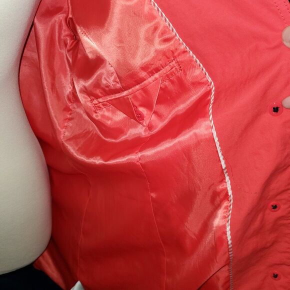 Bright Coral Lands End Raincoat! Classic wardrobe peice - Large - Picture 7 of 9